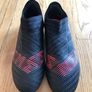 Boys Adidas laceless Nemeziz soccer cleats
